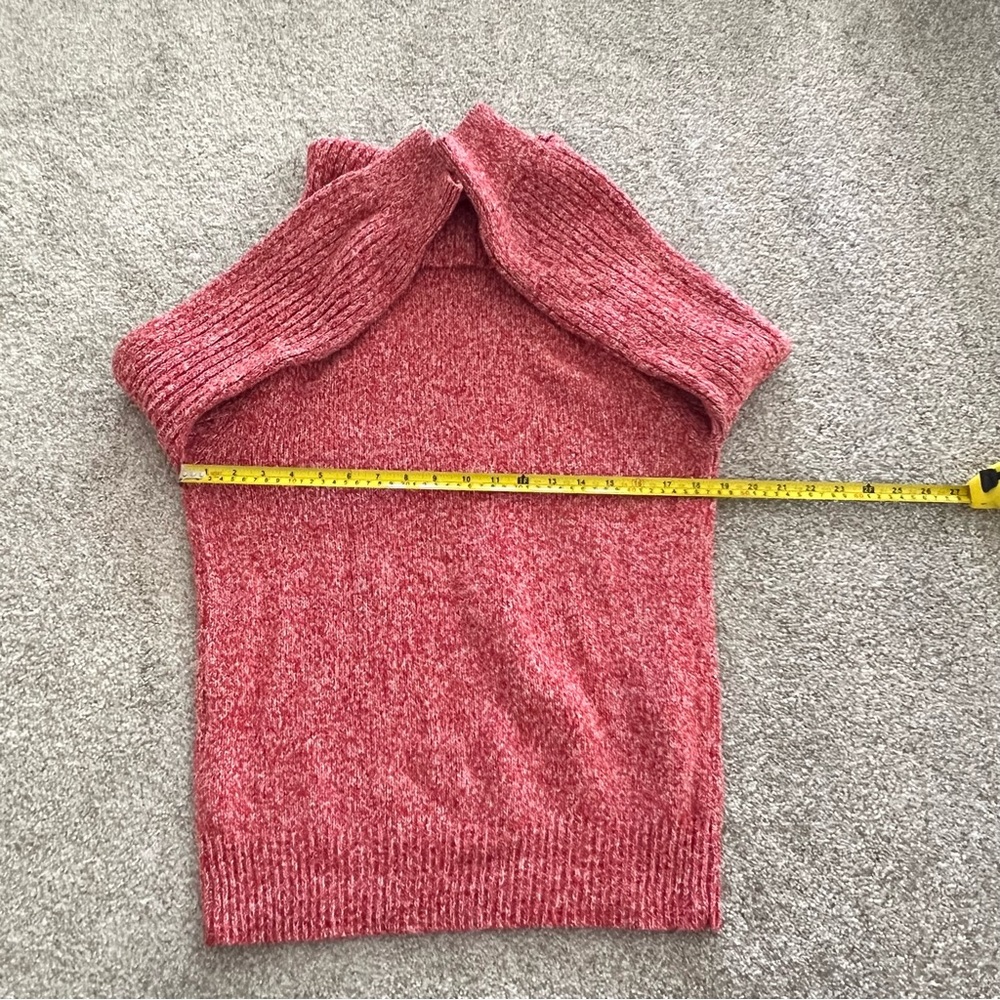 Nine West Red & White Intertwined Cowl Neck Knit Cozy Sweater size Small - Picture 9 of 9